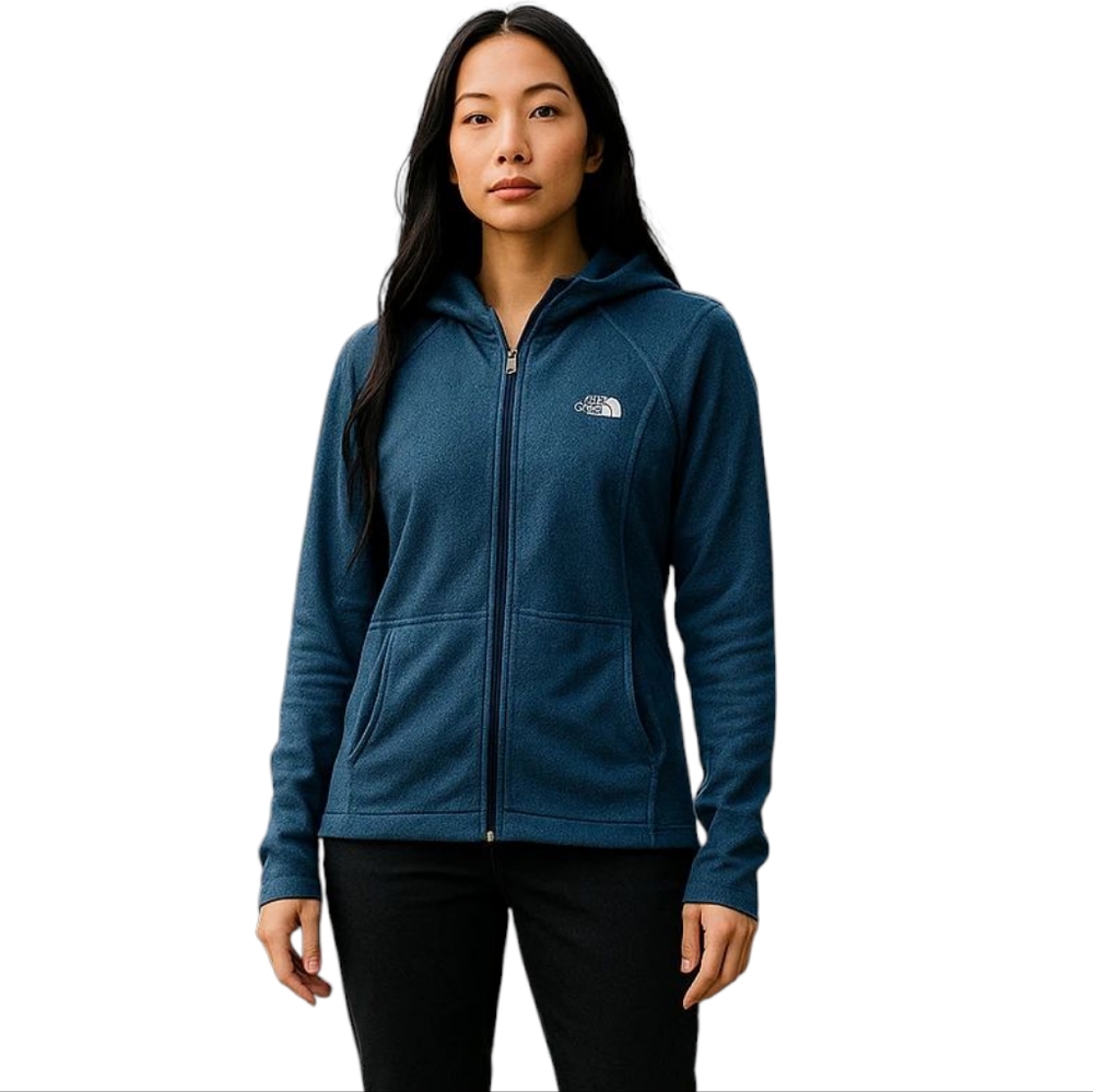 The North Face Women's TKA 100 Microfleece Hoodie - Full Zip - Dark Navy